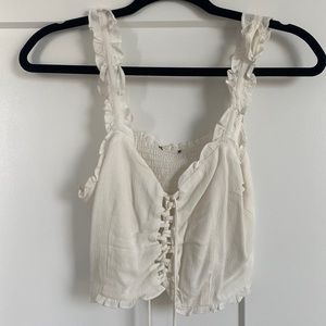white summer crop corset tank top